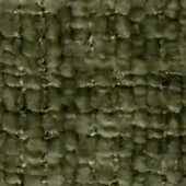 Fabric texture sample, mottled olive-green, with repeating rounded forms in horizontal rows and a subtle grid-like structure.